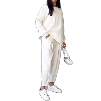 Effortless White Two Piece Set for Women with Casual Style
