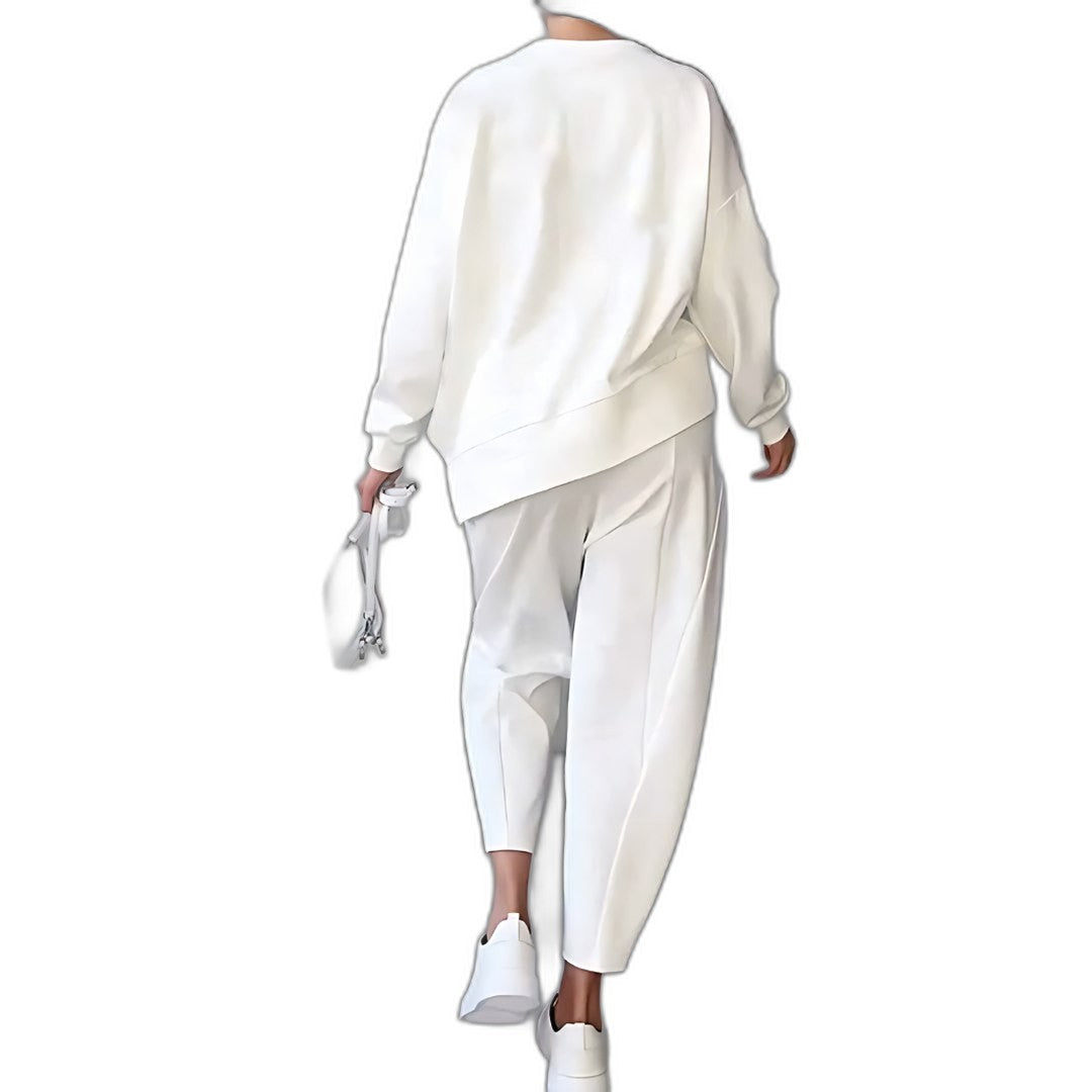 Effortless White Two Piece Set for Women with Casual Style