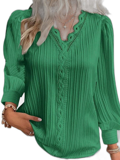 Effortless Yellow Blouse for Women with V Neck Long Sleeve Button Front Flowing Casual Style