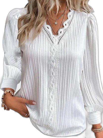 Effortless Yellow Blouse for Women with V Neck Long Sleeve Button Front Flowing Casual Style
