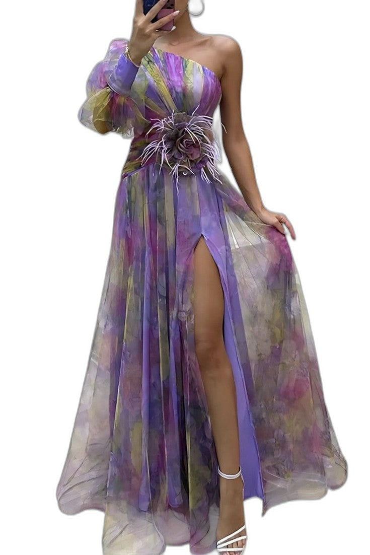 Elegant Abstract Maxi Dress for Women with Strapless Flowing Vacation Style