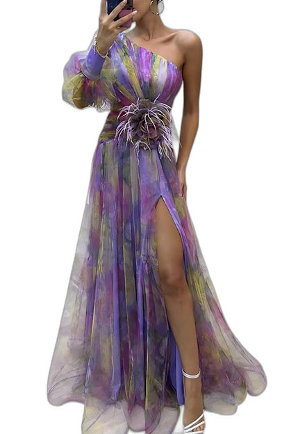Elegant Abstract Maxi Dress for Women with Strapless Flowing Vacation Style