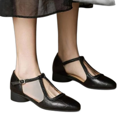 Elegant Black Heels for Women with Kitten Heel Ankle Strap Closed Toe Cocktail Style
