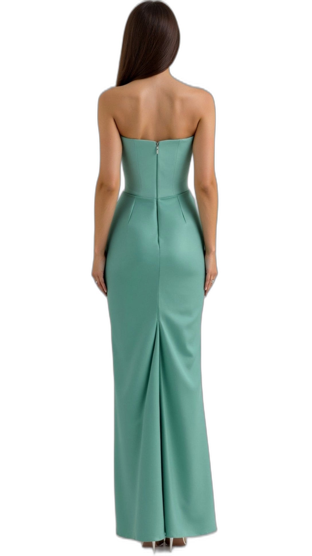 Elegant Black Maxi Dress for Women with Strapless Bodycon Ruched Party Style