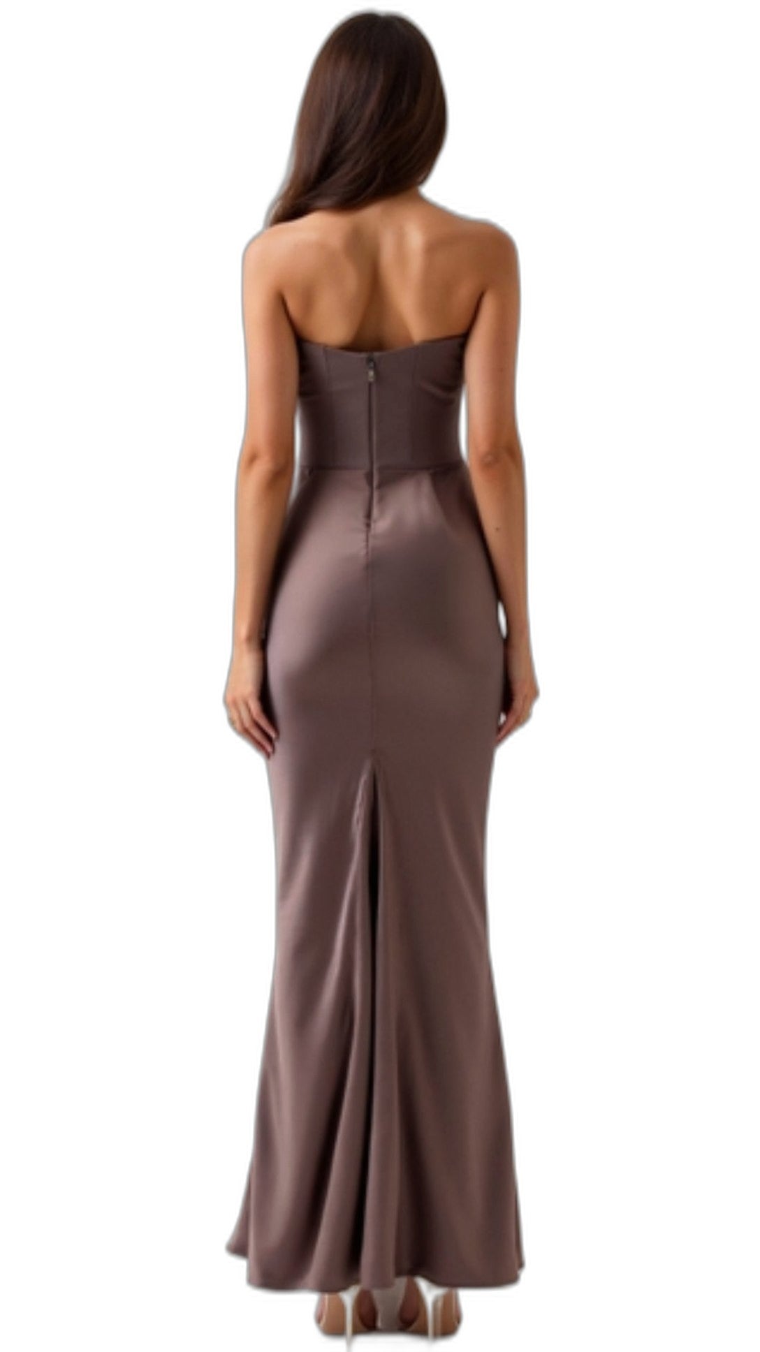 Elegant Black Maxi Dress for Women with Strapless Bodycon Ruched Party Style