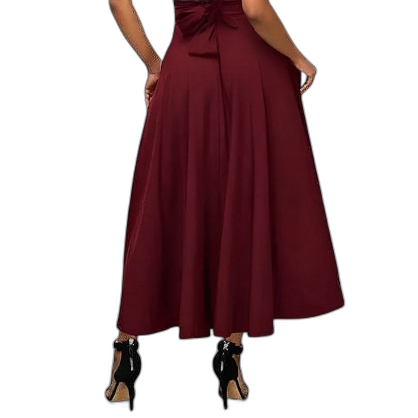 Elegant Black Skirt for Women with A Line High Waisted Cocktail Style