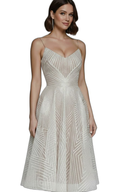 Elegant Blue Midi Dress for Women with Sweetheart Sleeveless A Line Fit And Flare Cocktail Style