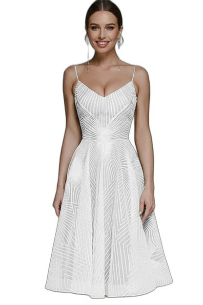 Elegant Blue Midi Dress for Women with Sweetheart Sleeveless A Line Fit And Flare Cocktail Style