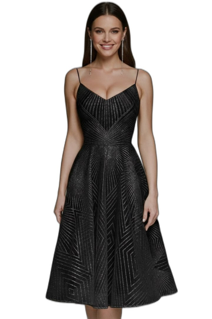 Elegant Blue Midi Dress for Women with Sweetheart Sleeveless A Line Fit And Flare Cocktail Style