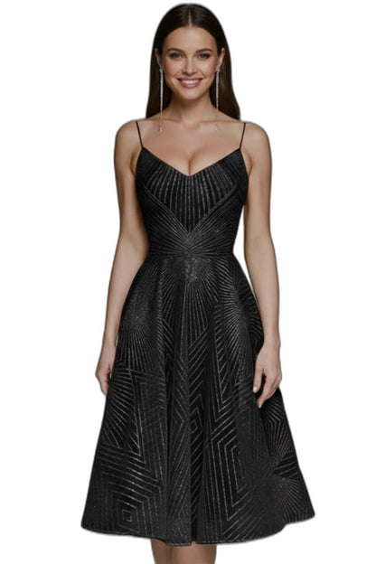 Elegant Blue Midi Dress for Women with Sweetheart Sleeveless A Line Fit And Flare Cocktail Style
