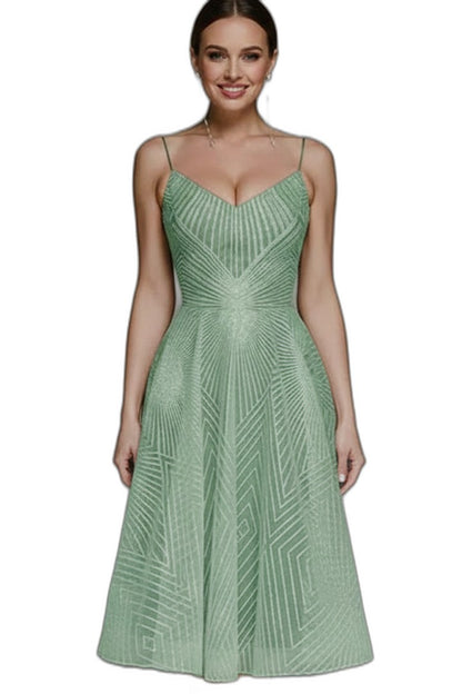 Elegant Blue Midi Dress for Women with Sweetheart Sleeveless A Line Fit And Flare Cocktail Style