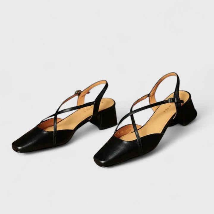 Elegant Burgundy Heels for Women with Block Heel Slingback Closed Toe Cocktail Style