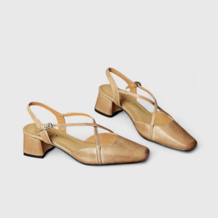 Elegant Burgundy Heels for Women with Block Heel Slingback Closed Toe Cocktail Style