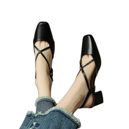 Elegant Burgundy Heels for Women with Block Heel Slingback Closed Toe Cocktail Style