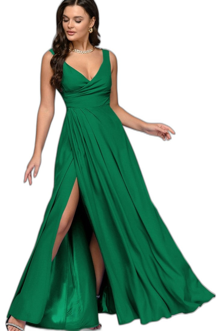 Elegant Burgundy Maxi Dress for Women with V Neck Sleeveless Bodycon Formal Style