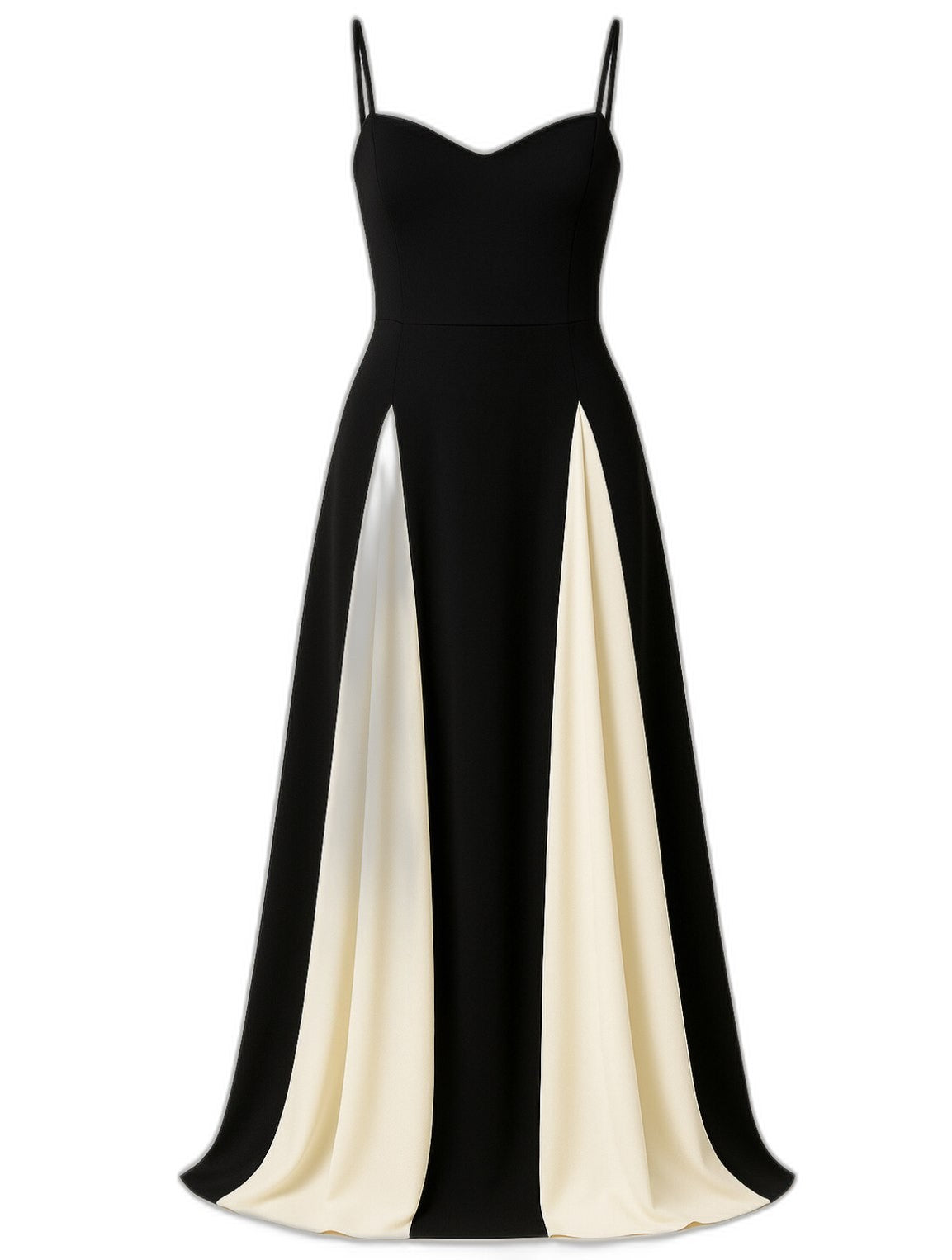 Elegant Color Block Maxi Dress for Women with Sweetheart Sleeveless A Line Formal Style