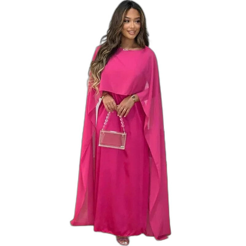 Elegant Cream Satin Maxi Dress for Women with One Shoulder Long Sleeve Flowing Formal Style