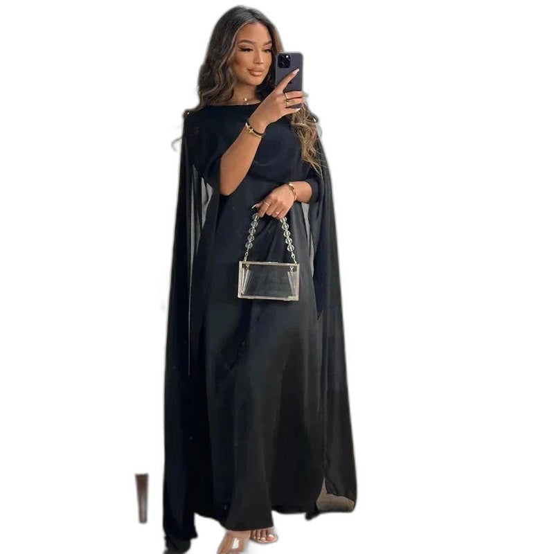 Elegant Cream Satin Maxi Dress for Women with One Shoulder Long Sleeve Flowing Formal Style