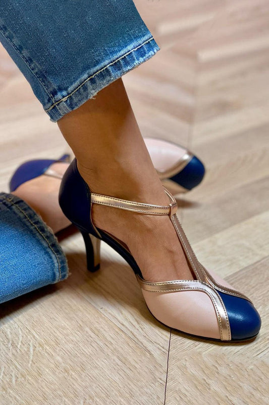 Elegant Heels for Women with Kitten Heel Ankle Strap Closed Toe Cocktail Style