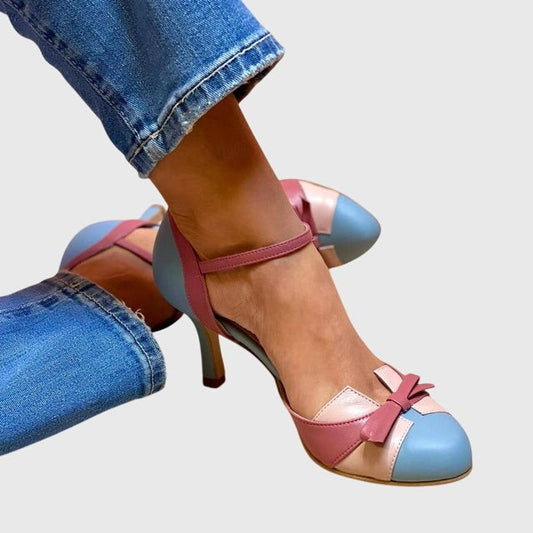 Elegant Heels for Women with Kitten Heel Ankle Strap Closed Toe Cocktail Style