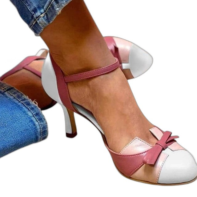Elegant Heels for Women with Kitten Heel Ankle Strap Closed Toe Cocktail Style