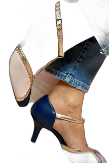 Elegant Heels for Women with Kitten Heel Ankle Strap Closed Toe Cocktail Style