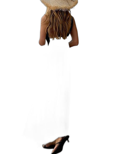 Elegant Maxi Dress for Women with Halter Sleeveless Flowing Vacation Style