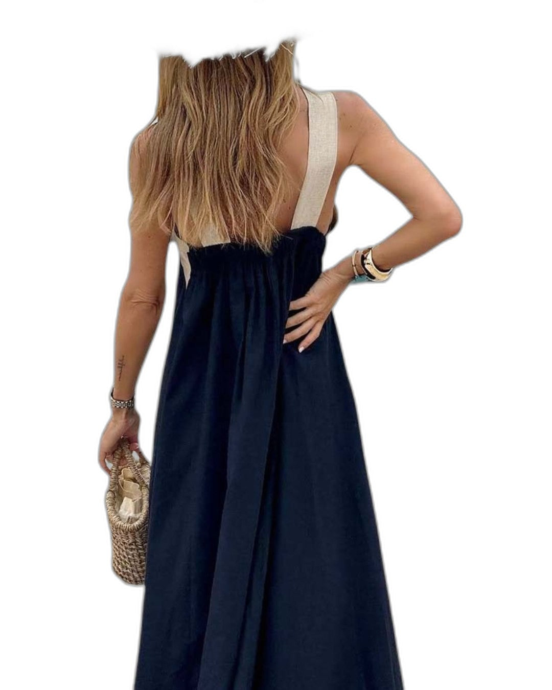 Elegant Maxi Dress for Women with Halter Sleeveless Flowing Vacation Style