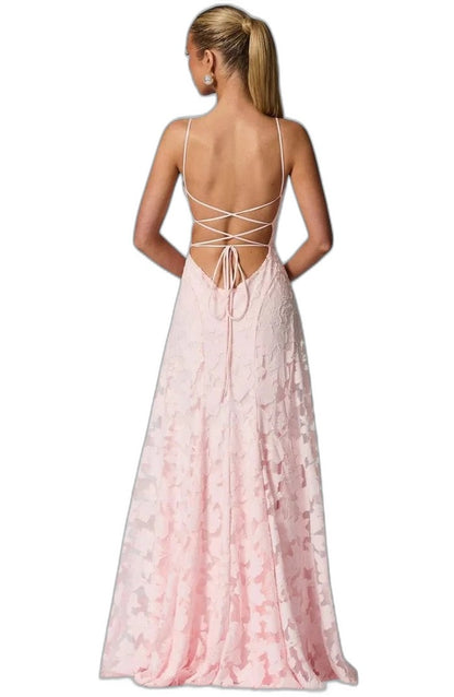 Elegant Pink Lace Maxi Dress for Women with Strapless A Line Formal Style