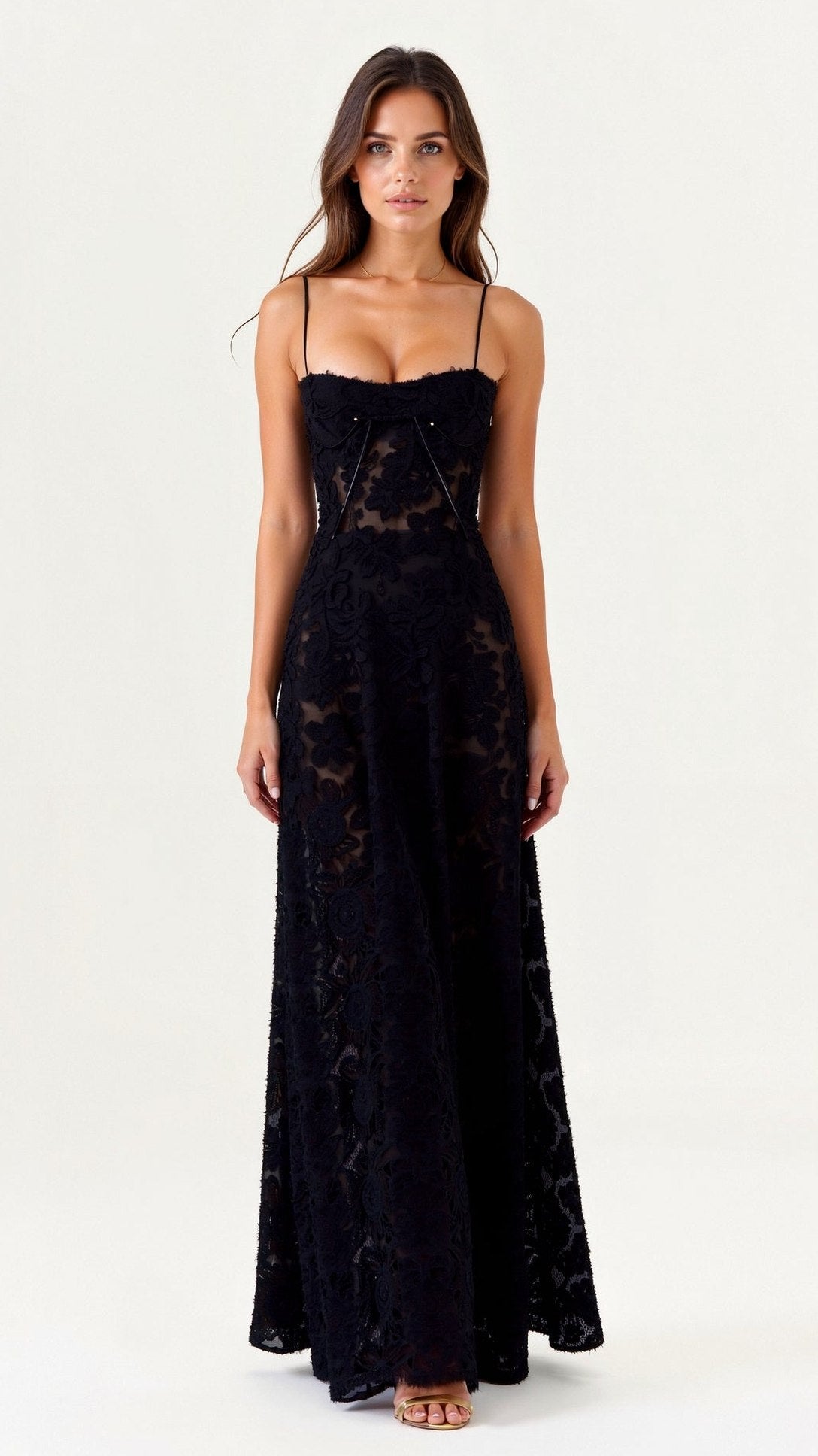 Elegant Pink Maxi Dress for Women with Square Neck Sleeveless Flowing Formal Wedding Guest Style