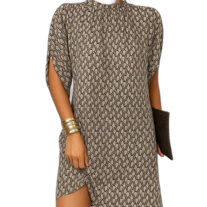 Elegant Pink Mini Dress for Women with High Neck Cap Sleeve Ruched Cocktail Style