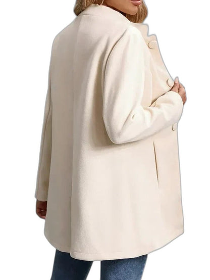 Elegant Tan Blazer for Women with Collared Long Sleeve Belted Office Style