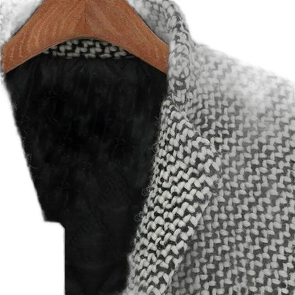 Elegant Tweed Blazer for Women with Wool Collared Long Sleeve Button Front Office Style