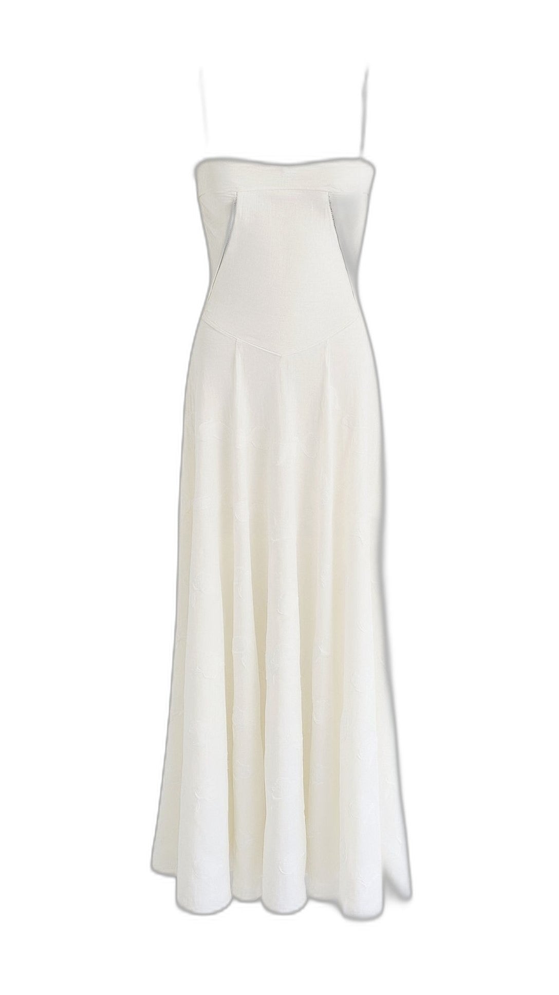 Elegant White Maxi Dress for Women with Square Neck Sleeveless Bodycon Vacation Style