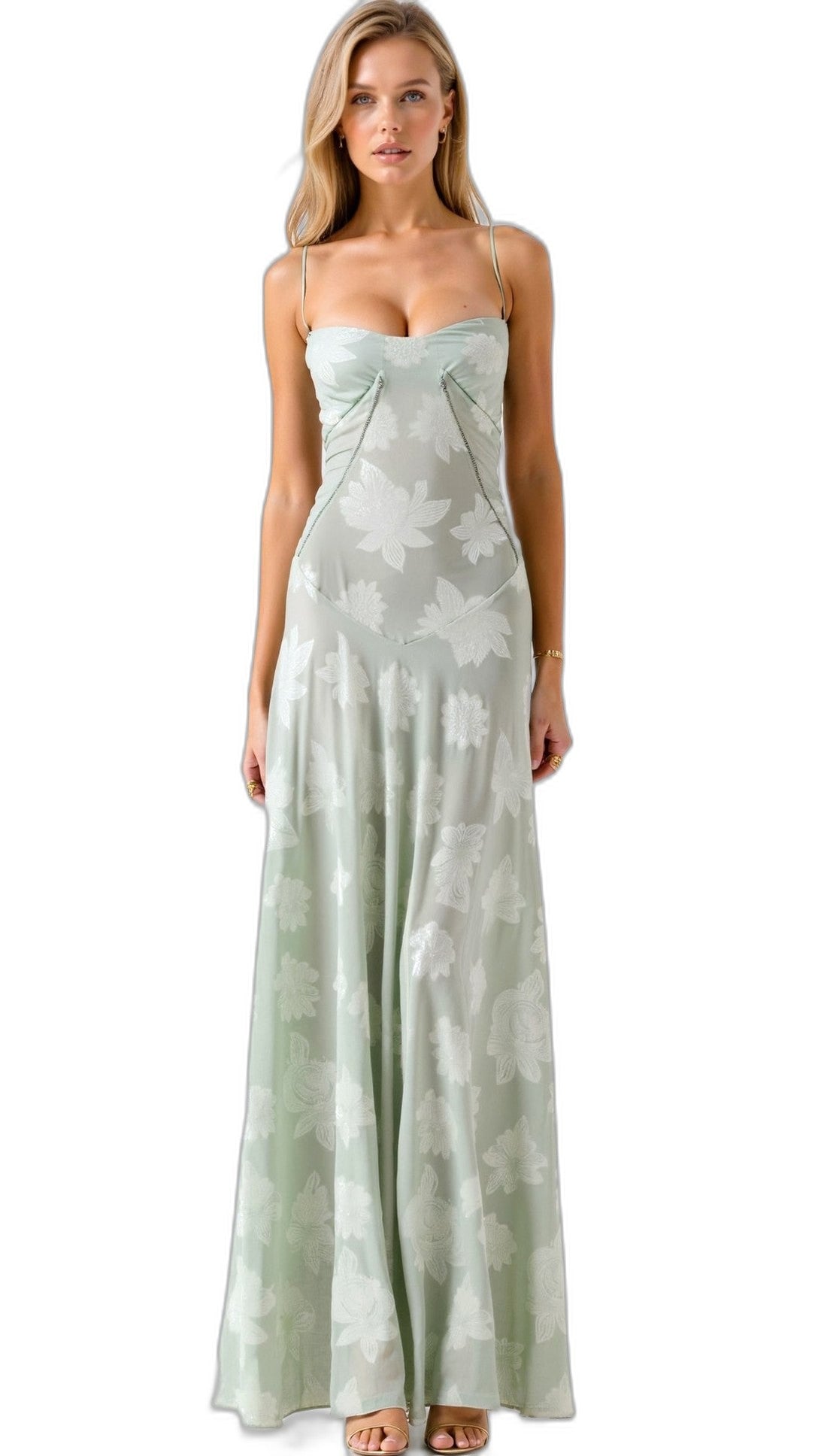 Elegant White Maxi Dress for Women with Square Neck Sleeveless Bodycon Vacation Style