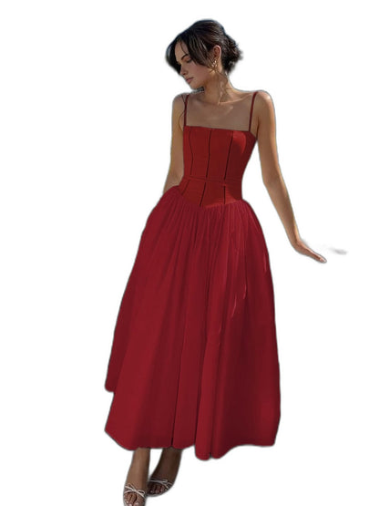 Elegant White Midi Dress for Women with Strapless Fit And Flare Formal Wedding Guest Style