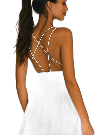 Elegant White Midi Dress for Women with Sweetheart Spaghetti Strap A Line Fit And Flare Cocktail Style