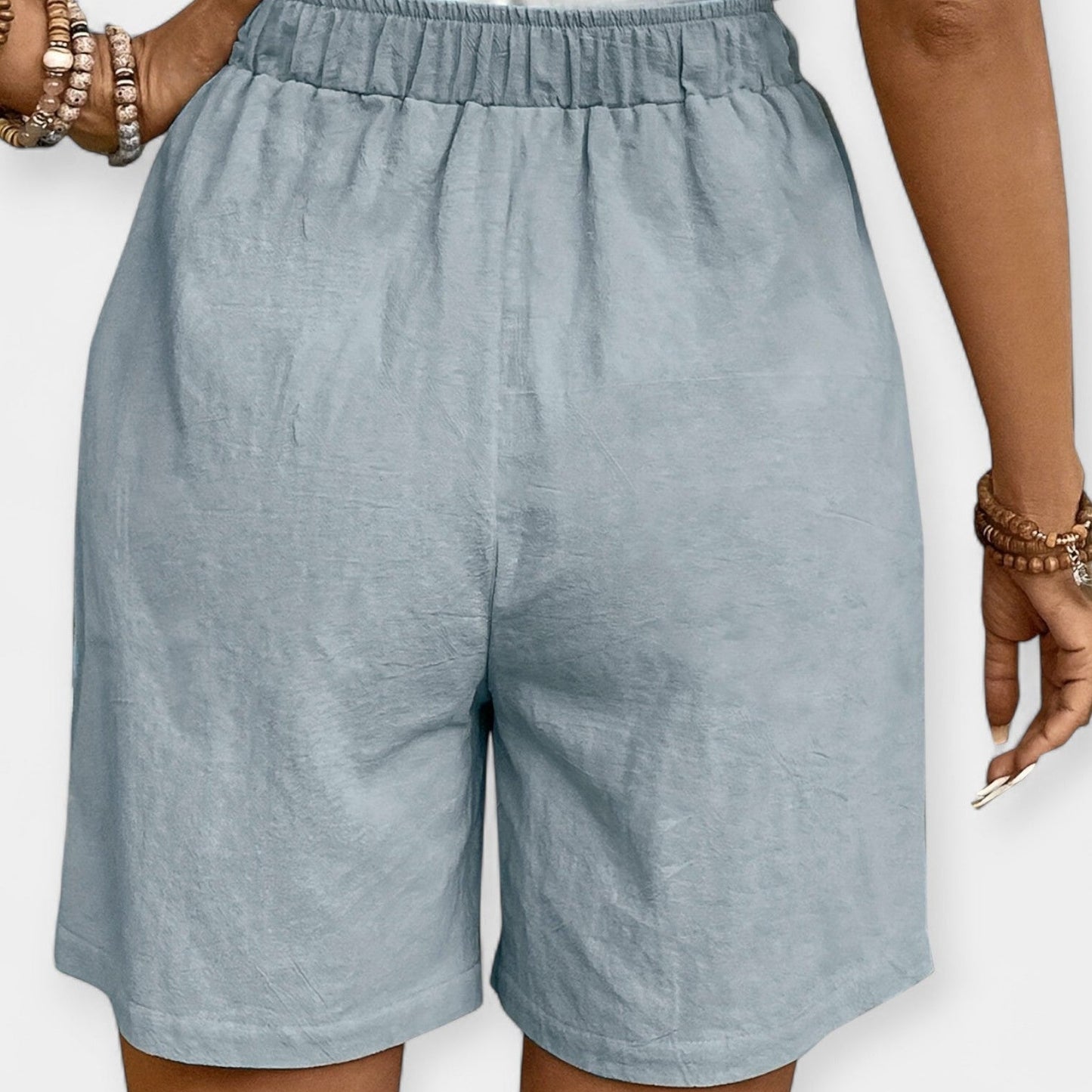 Effortless Linen Shorts for Women with High Waist Drawstring Relaxed Wide Leg Casual Style