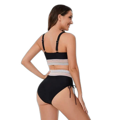 Stylish Bikini for Women with V Neck Sleeveless High Waisted Vacation Style