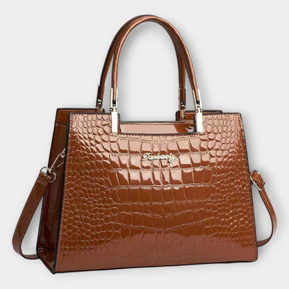 Stylish Black Leather Satchel Bag for Women with Office Style
