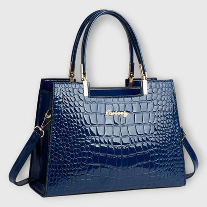 Stylish Black Leather Satchel Bag for Women with Office Style