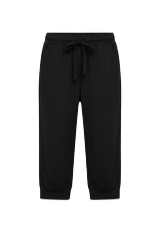 Stylish Black Pants for Women with High Waisted Drawstring Pockets Lounge Style