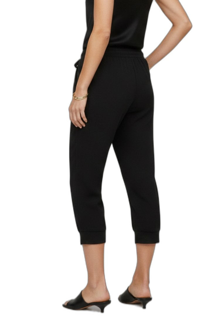 Stylish Black Pants for Women with High Waisted Drawstring Pockets Lounge Style