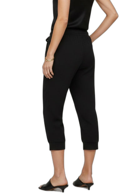 Stylish Black Pants for Women with High Waisted Drawstring Pockets Lounge Style