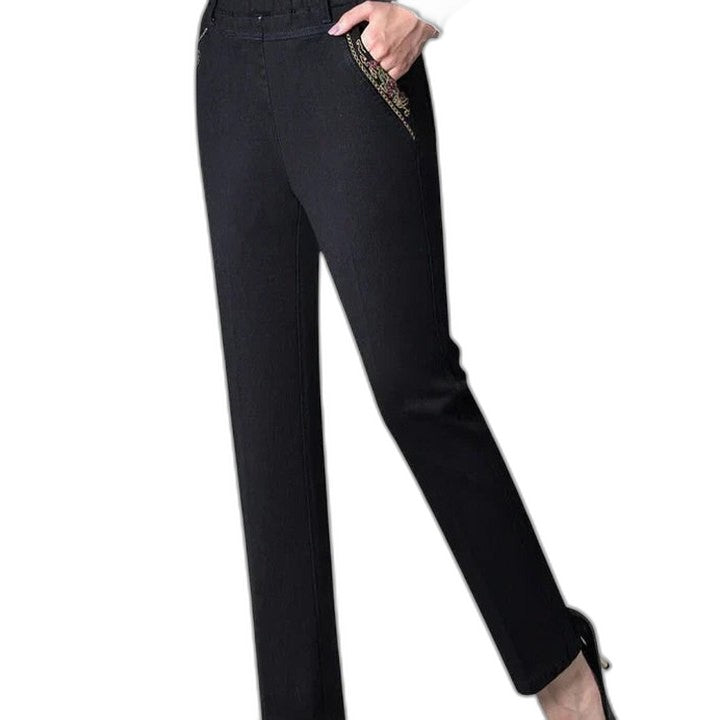 Stylish Black Pants for Women with High Waisted Straight Leg Office Style