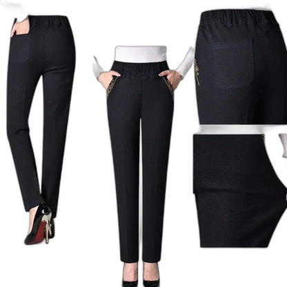 Stylish Black Pants for Women with High Waisted Straight Leg Office Style