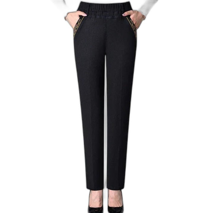 Stylish Black Pants for Women with High Waisted Straight Leg Office Style