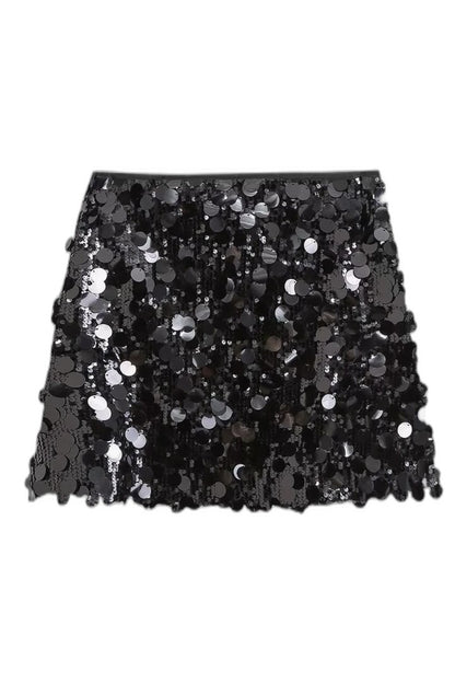 Stylish Black Sequin Skirt for Women with Party Style