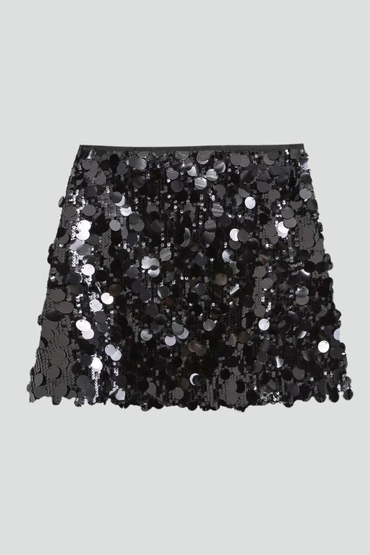 Stylish Black Sequin Skirt for Women with Party Style