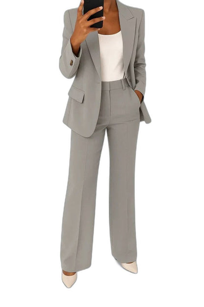 Stylish Black Two Piece Set for Women with Wide Leg Office Style